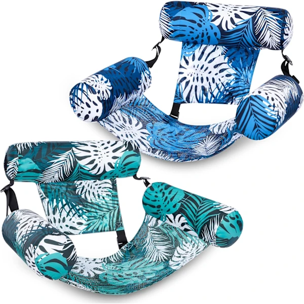 /nn/ Conjunto Com 2 Redes E Cadeiras Infláveis ​​flutuantes Para Adultos | Espreguiçadeira Sobre A Água Perfeita Para Festas Na Piscinaf2