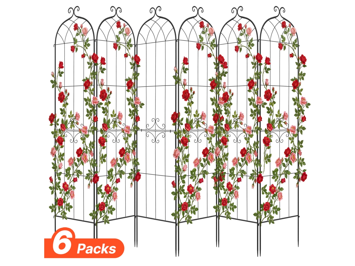 Treliça Metálica Para Jardim Vevor 220 X 52,5 Cm, 6 Peças Para Plantas Trepadeiras