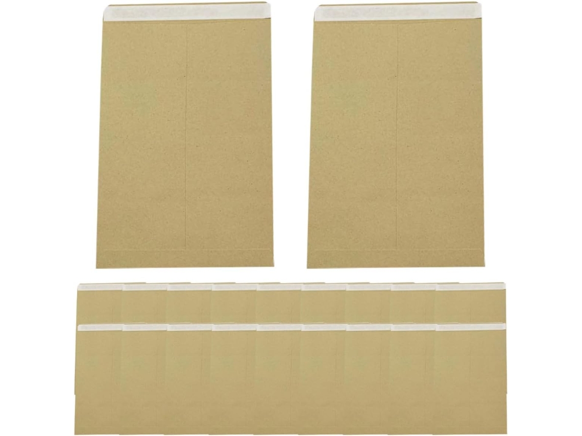Sacos De Armazenamento Para Escritório A4, 20 Peças, Em Papel Kraft Amarelo, Fecho Automático, Adaptados Ao E