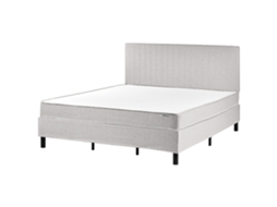 Cama Continental Beliani Countess De Tela Gris 181x201x114