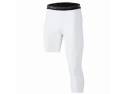 Leggings De Treino Com Compressão Elasticas Secagem Rápida Forma Corporal Perna Esquerda Longa Direita Curta Branco Tamanho L