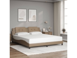 Estrutura Cama Cabeceira 180x200 Cm Couro Artificial Cappuccino