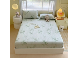 Lençol Elástico, 120*200cm, Tecido De Algodão Cru, Bolso Profundo De 30cm, Estilo Casa De Campo,para Meninas E Mulheres. Sombra De Bambu Hexinyigjly
