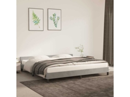 Vidaxl Estrutura De Cama Sem Colchão 200x200 Cm Veludo Cinzento-claro