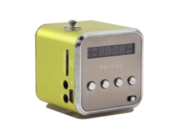 Mini Alto Falante Portátil Com Rádio Fm, Suporte Para Cartão Tf E U Disk Verde Olysi Shop