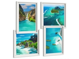 Composição De Quadros Cozinha Com Comida Motivos Moldura Branca Pinturas De Quarto Espelharte (conjunto De 4 Imagens)