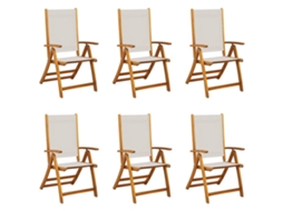 Maison Exclusive - Cadeiras De Jardim Dobráveis 6 Pcs Acácia Maciça E Textilene