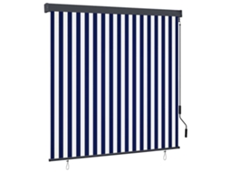 Vidaxl Estores De Rolo Azul E Branco 180 X 250 Cm Tecido E Alumínio
