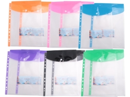 Pacote Com 12 Pastas Plásticas A4 Com Furos Envelopes Expansíveis Com 11 Furos Gokoco
