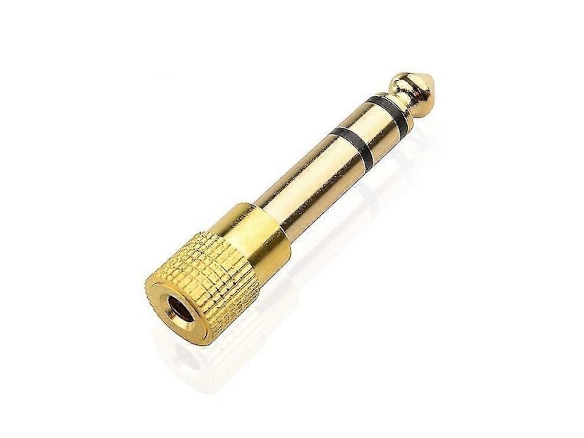 Conector Banhado a Ouro de 6,5 para 3,5 Mm Adequado Piano Elétrico, Bateria Eletrônica, Fone Ouvido e Adaptador Áudio (4 Unidades) AQUAFORGE (6,35 Mm)