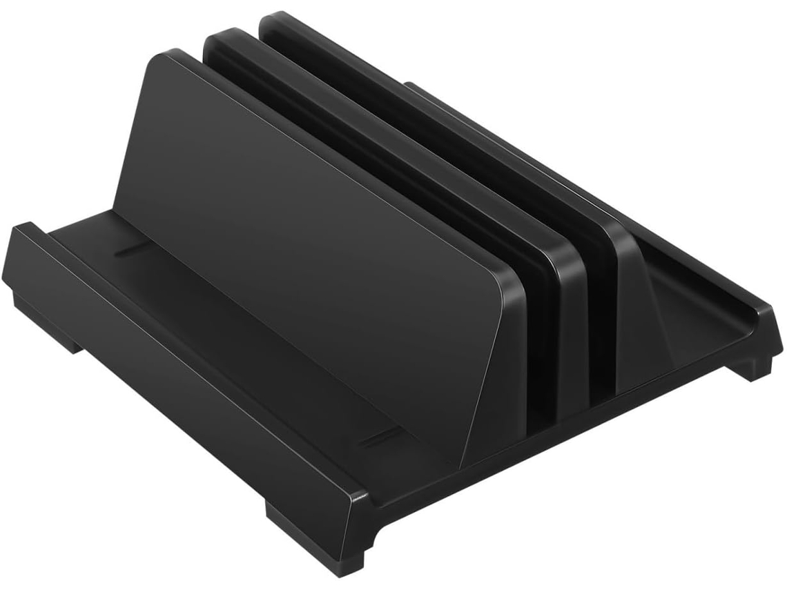Suporte Vertical Duplo para Laptop Stobaza em Abs com Base Antiderrapante, Fácil de Usar, Compatível Tablets,
