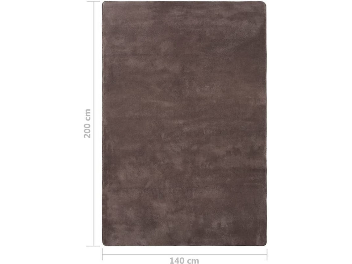 vidaXL Tapete teddy 200x140 cm cinzento-acastanhado