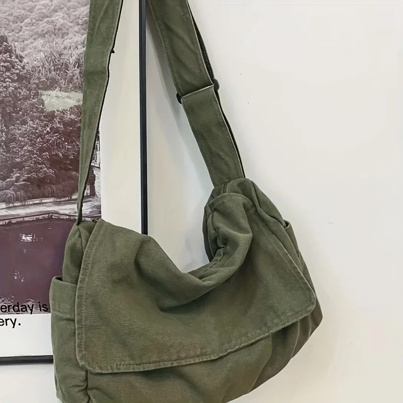 Bolsa AQUAFORGE Carteiro Vintage, Lona, Para Adolescentes, Ombro, Tote, Casual, Transversal
