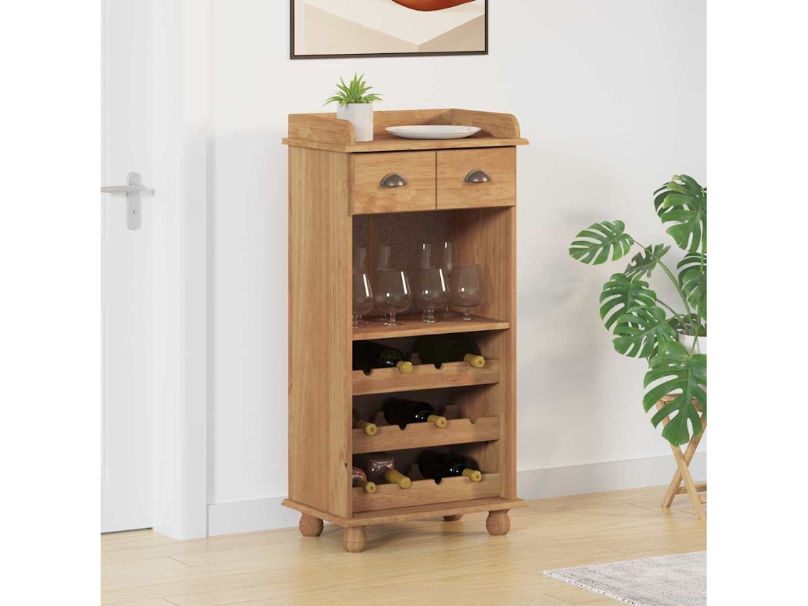 Vidaxl Armário De Vinho Askim Cera De Mel 57 X 37 X 114 Cm