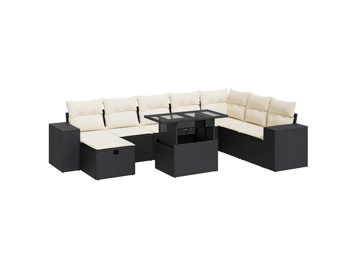 Garden Sofa Set, Garden Sofa Sets Vidaxl Preto Rattan / Vime (n/a)