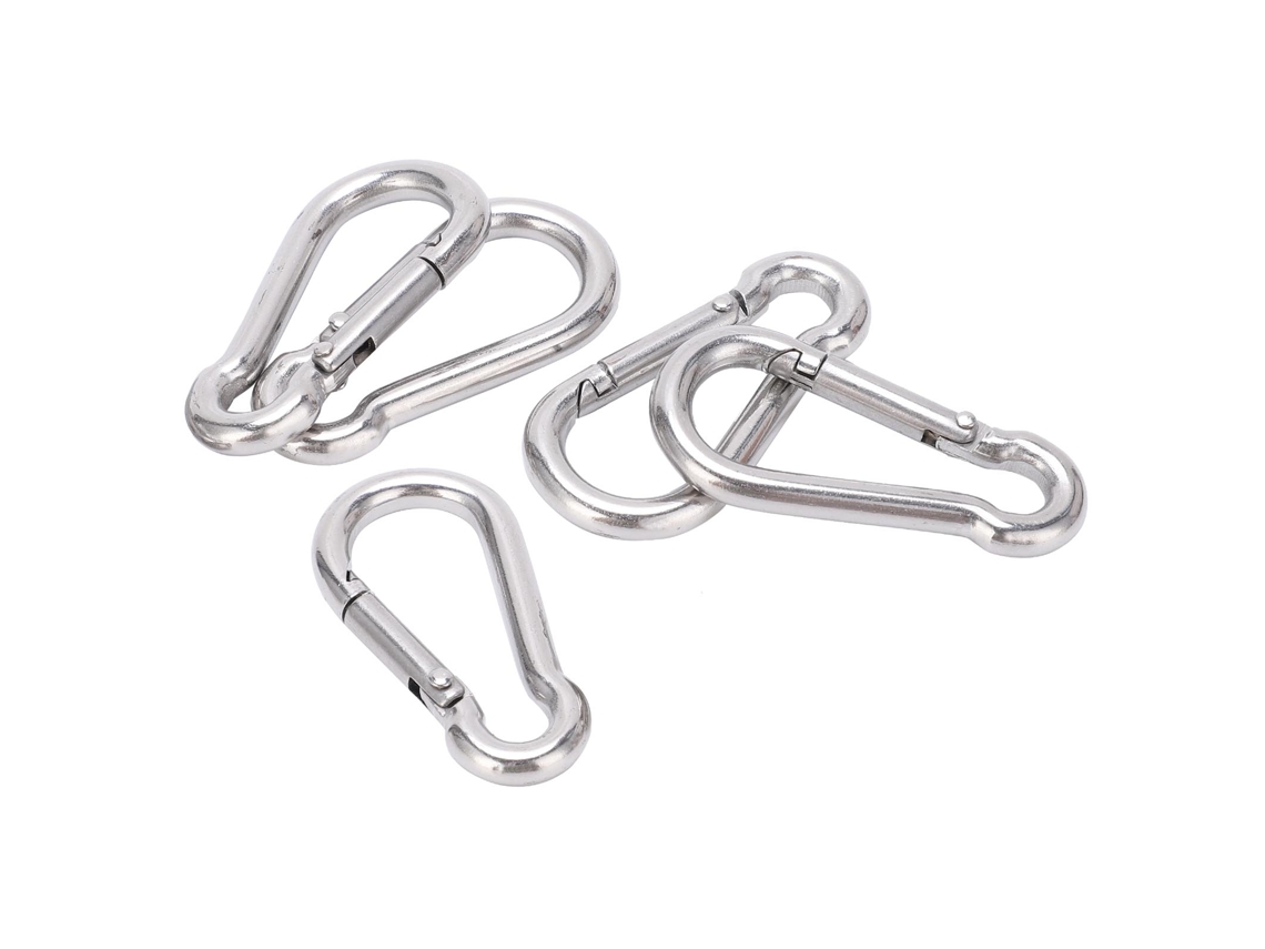 5pcs Carabiner Aço Inox 40mm para Rede Cão