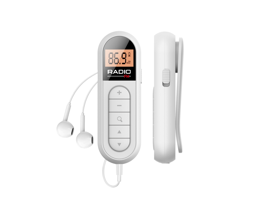 Rádio Portátil Fm (branco), Rádio De Bolso Recarregável