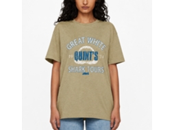 Rockinstone Jaws Movie Shark Tour2 Heather Khaki Adult T-shirt Size:xl