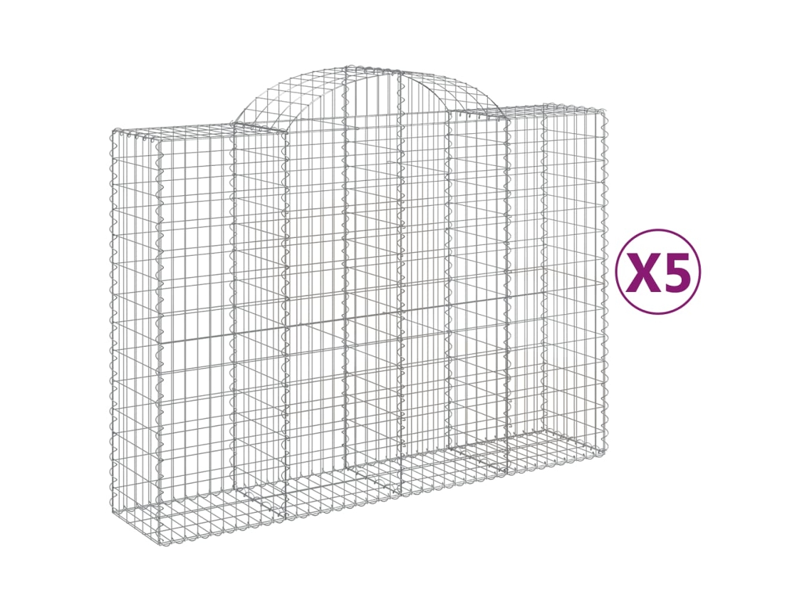 Gabion Basket, Gabion Baskets Vidaxl Prateado Ferro (200 X 50 X 140/160 Cm)