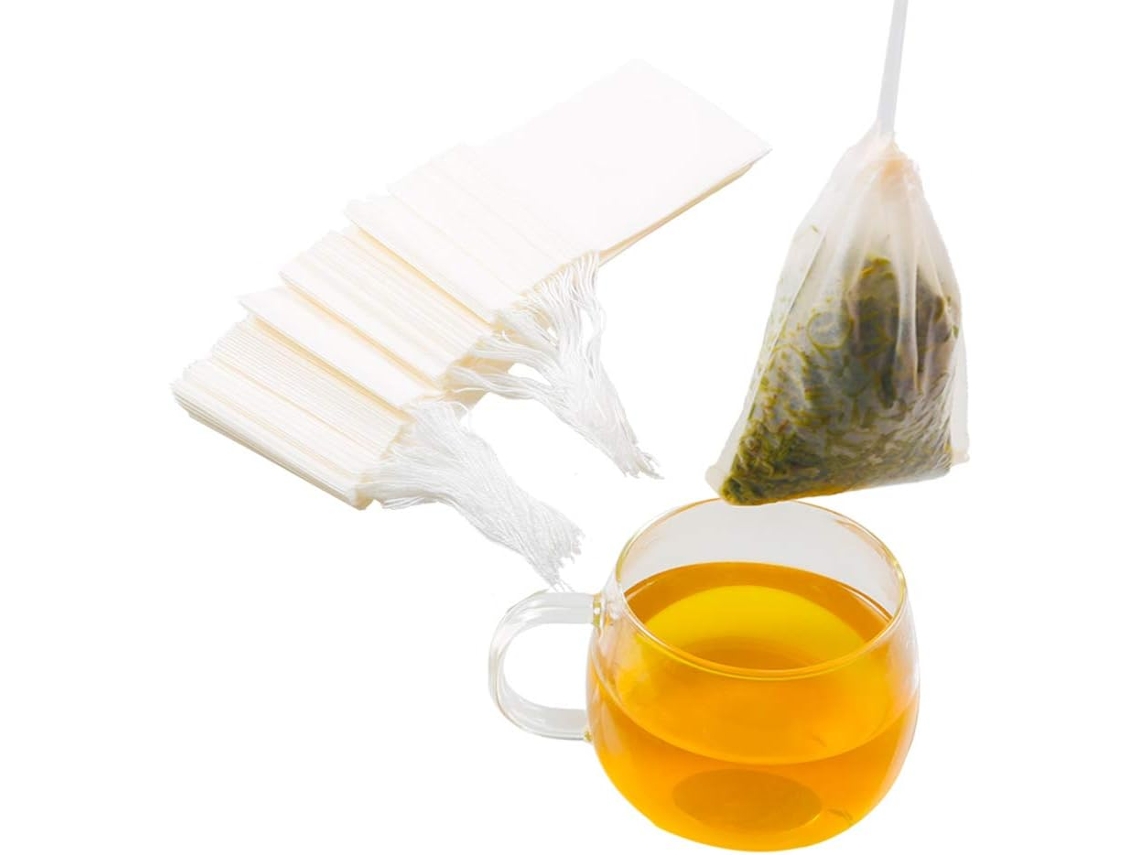 200 Sacos Filtrantes De Tecido Trançado Com Cordão Para Decocção