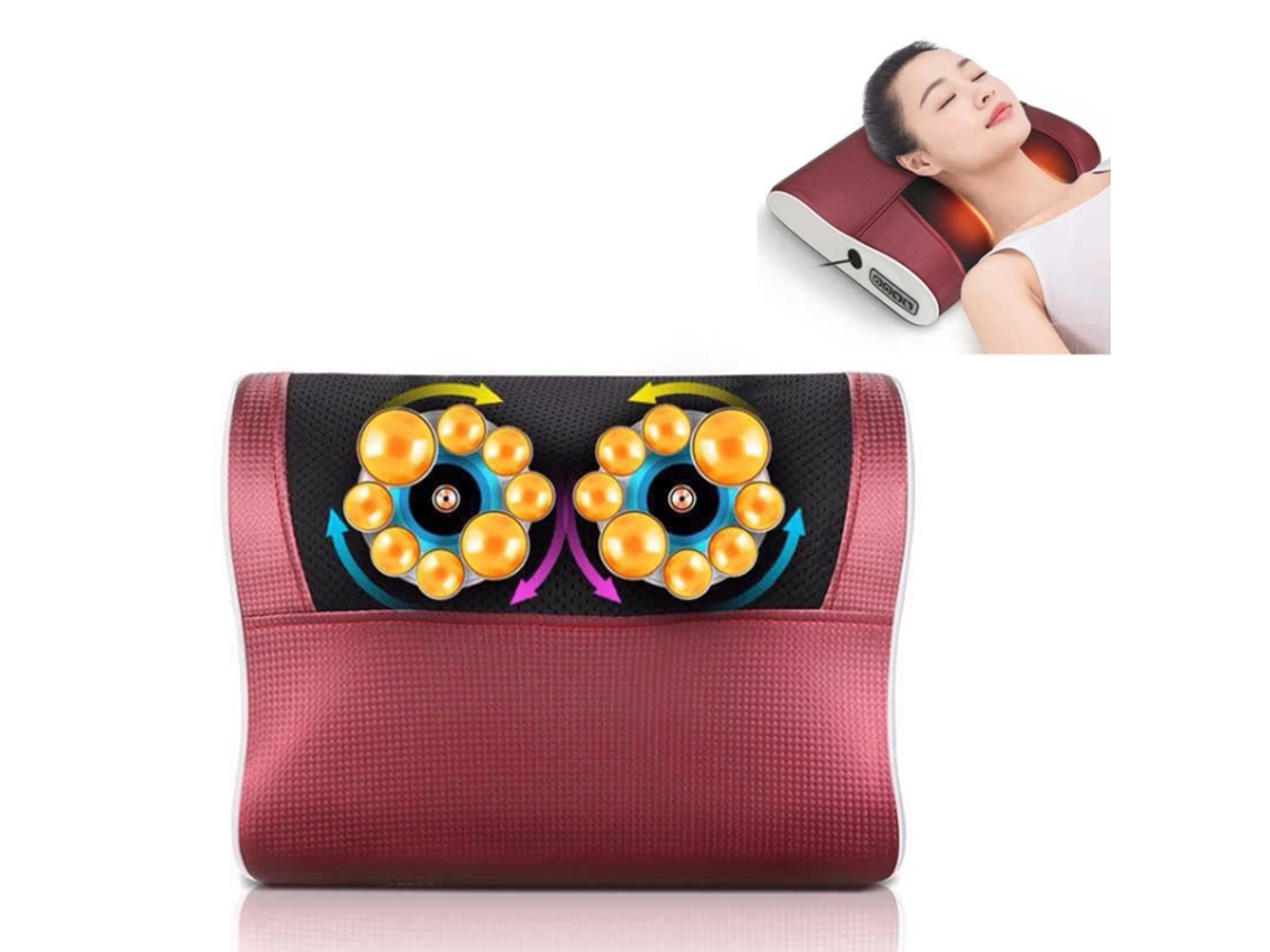 Almofada de Massagem Cervical MDUG (vermelho e branco)