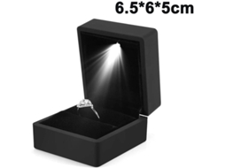 Caixa De Noivado Com Led 6,5x6x5cm Preto Kit