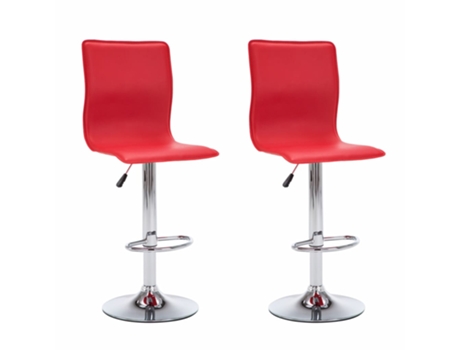 Cadeiras de Bar  2 Peças Couro Artificial ( 42 x 47 x 119 cm - Vermelho)