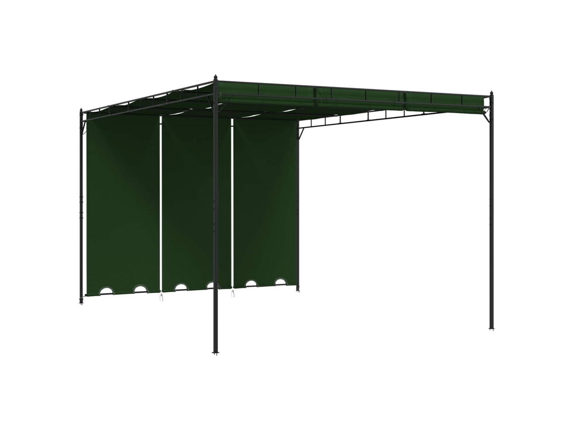 Vidaxl Gazebo 4 X 3 X 2,3 M Verde Poliéster E Aço