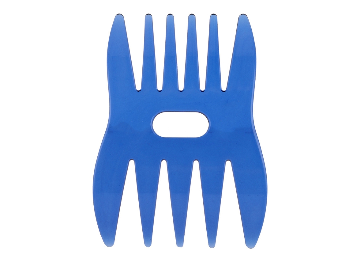2026 Feito À Mão Pente Plástico para Casa e Mulher com Dentes Longos para Penteado com Óleo (azul)