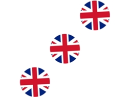 Conjunto De 3 Adesivos De Chão Redondos Com Decoração Inspirada Na Bandeira Britânica.