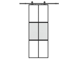 Sliding Door, Sliding Doors Vidaxl Preto Vidro (76 X 205 Cm (152,5 Cm Sliding Rail))