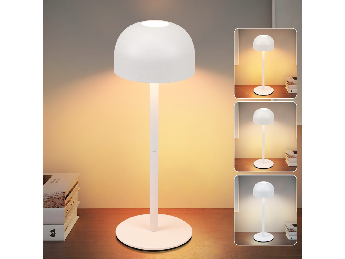Nettlife Candeeiro De Secretária Led Sem Fios: Candeeiro De Mesa Com Regulação Por Toque E 3 Temperaturas De Cor Usb, Regulável, Para Casa