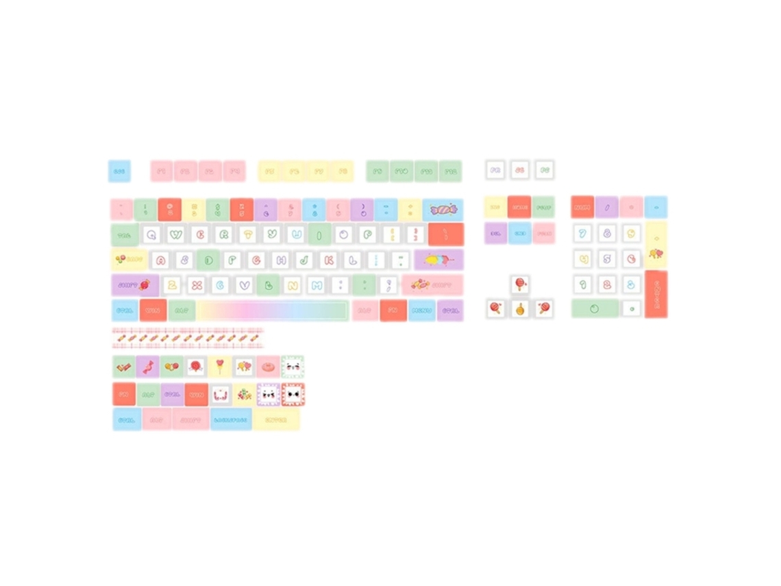 Conjunto De 126 Keycaps Com Tema De Doces Xda Profile Pbt Com Sublimação De Tinta De 5 Lados Slowmoose