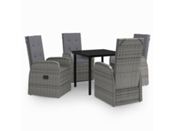 Garden Dining Set, Garden Dining Sets Vidaxl Cinzeto Rattan / Vime (80 Cm Table Length)