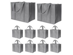 Sacolas De Compras Reutilizáveis ​​de 35 Litros Com Alças Longas, Pacote Com 10 Unidades, Dobráveis ​​e Reutilizáveis, Para Compras Em Grande Qua