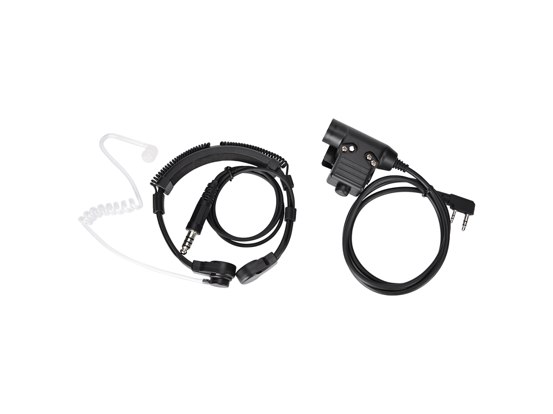 FONE de ouvido throat control, tubo de ar, PTT, de qualidade militar, para rádio walkie talkie | S/MARCA