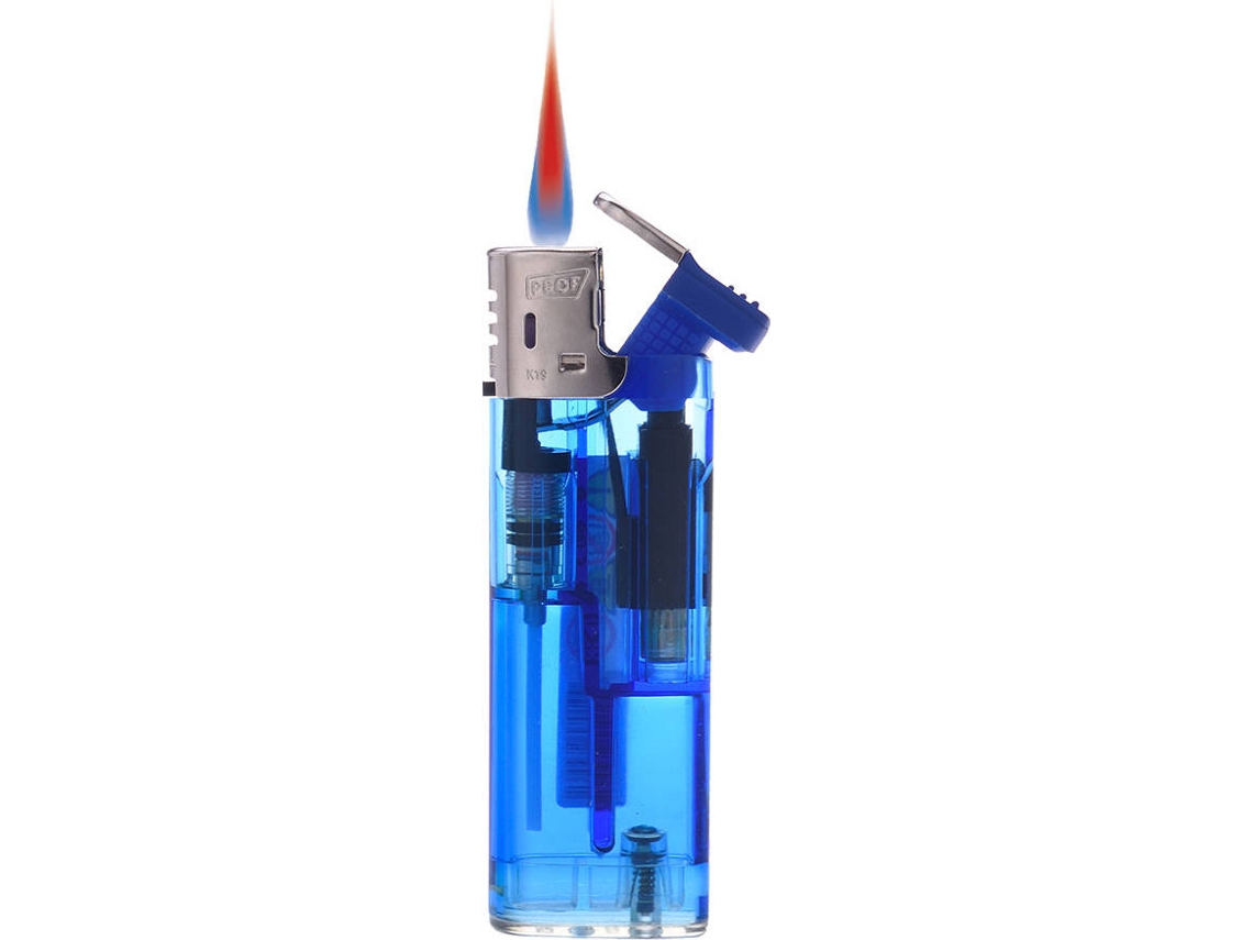 Isqueiro POLYFLAME Transparente Recarregável Multicores