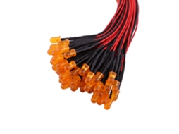 Laxiscreed Led Multicolorido De 12v Dc Com Lente Difusa De 5mm, Pré-conectado E Em Cor Laranja