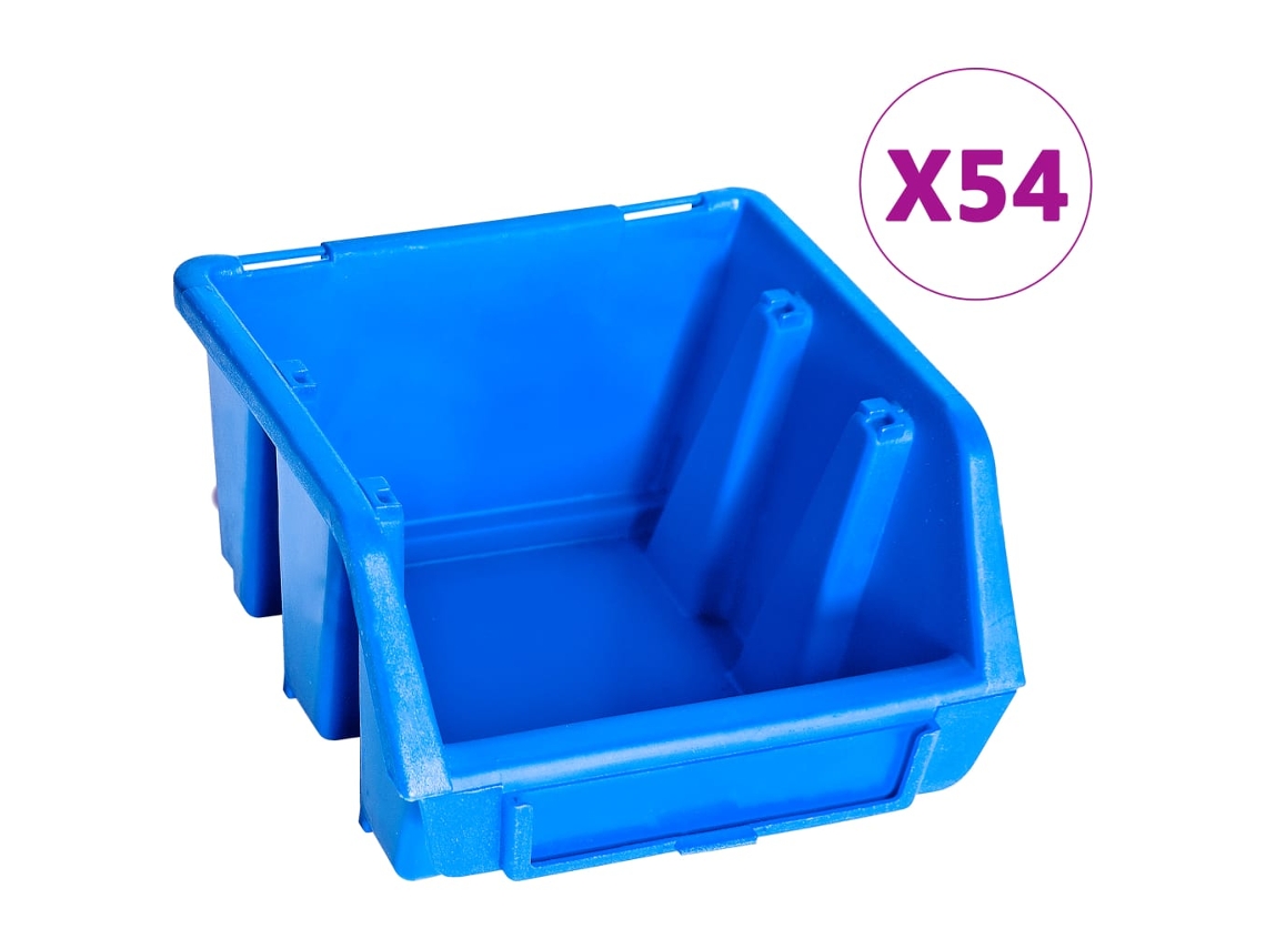 Conjunto de 96 Peças Kit Caixas de Arrumação com Painéis de Parede Azul MAISON EXCLUSIVE