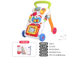 Andador de Brinquedo para Bebês de 6 a 18 Meses: Carrinho Anti tombamento, Musicalprancheta de Desenho Clássica/branca CHENNNLS