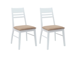 Conjunto 2 Cadeira De Jantar Vidaxl Branco Madeira De Seringueira Maciça (43 X 54 X 89 Cm)