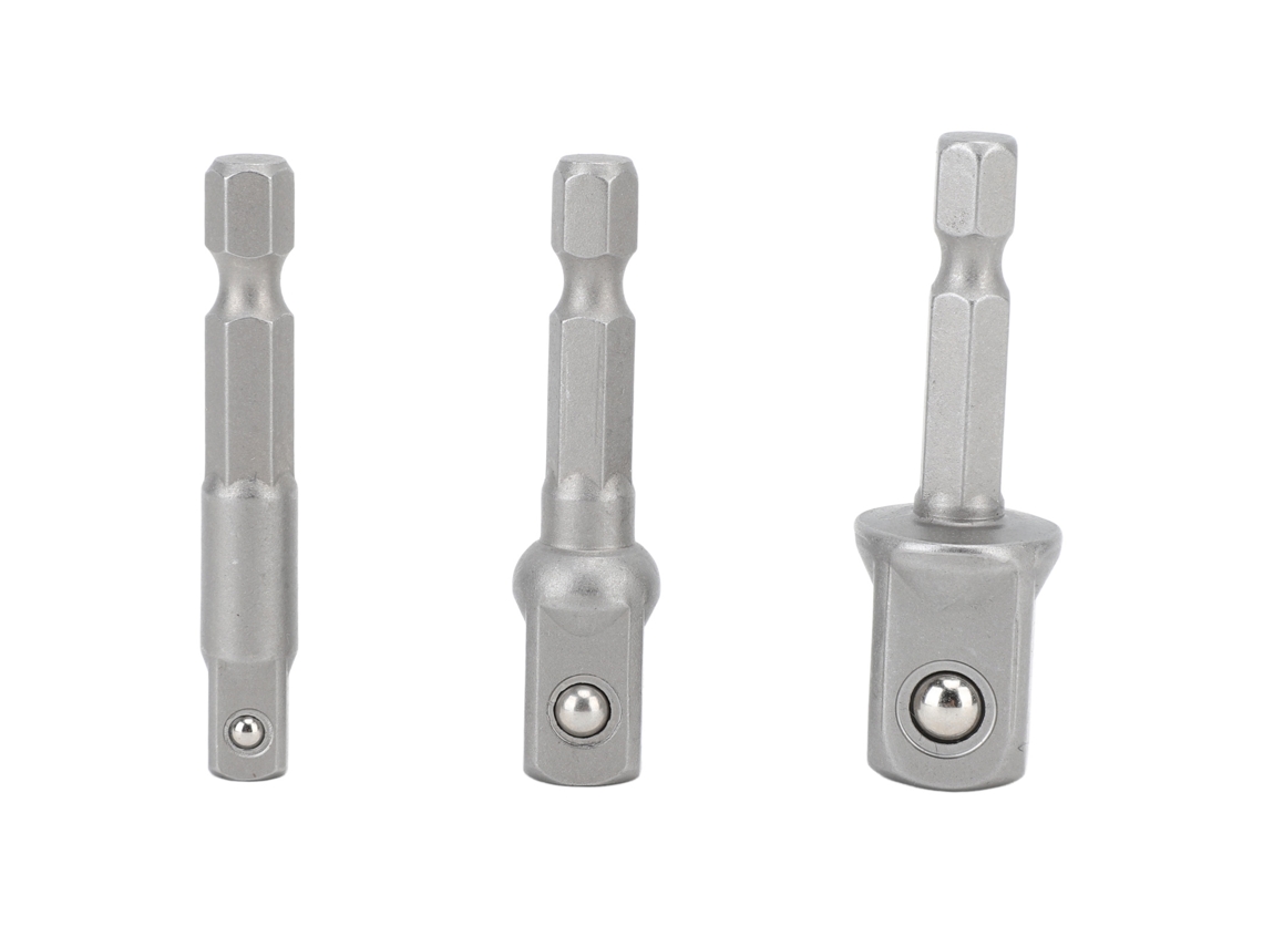Adaptador de Parafusadeira 3pcs 1/4 3/8 1/2 Aço Inox