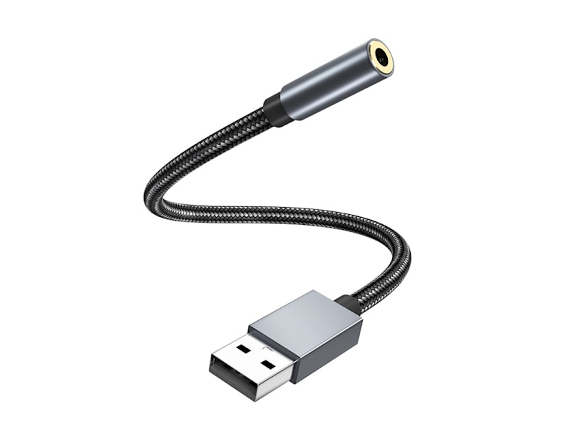 Adaptador de Áudio Usb para 3,5 Mm Cinza AQUAFORGE (fêmea)