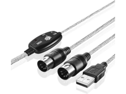 Cabo USB MIDI Lurelia, interface para teclados, pianos e sintetizadores, PC e computador.