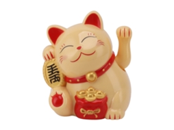 Gato da Fortuna com Braço Elétrico Móvel, Adorno de Plástico Fofo, 5,5 Polegadas, Cor Amarela, para Balcão de Caixa Mly11020 2