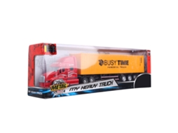 Ats brinquedo de Caminhão Container com Recuo, Luz e Som, Modelo de Veículo para Crianças (vermelho Amarelo)