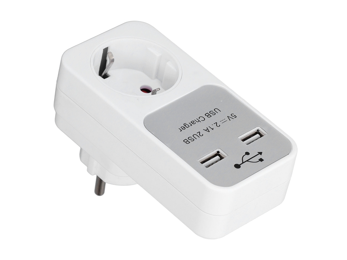 Adaptador De Tomada 16a 3680w Com 2 Portas Usb