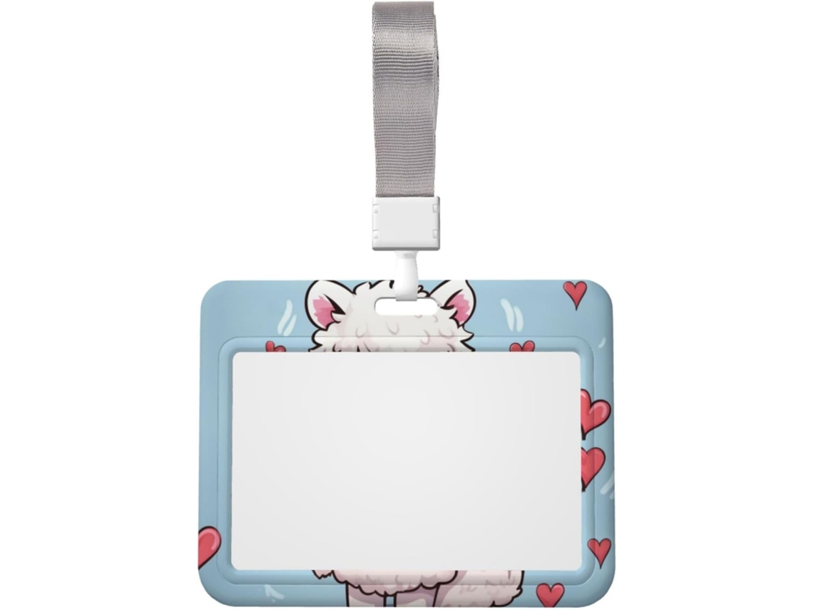 Porta Crachá Alpaca Em Formato De Coração Com Cordão, Impermeável, Vertical, Em Plástico, Protetor De Crachá