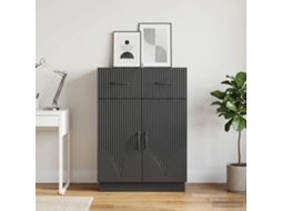 Vidaxl Buffet Com Gaveta Preto 66 X 34,5 X 87 Cm Derivados De Madeira