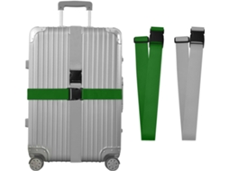 Conjunto De 2 Cintas Bagagem Ajustáveis E Resistentes Para Homens Mulheres, Verde Escuro E Cinza